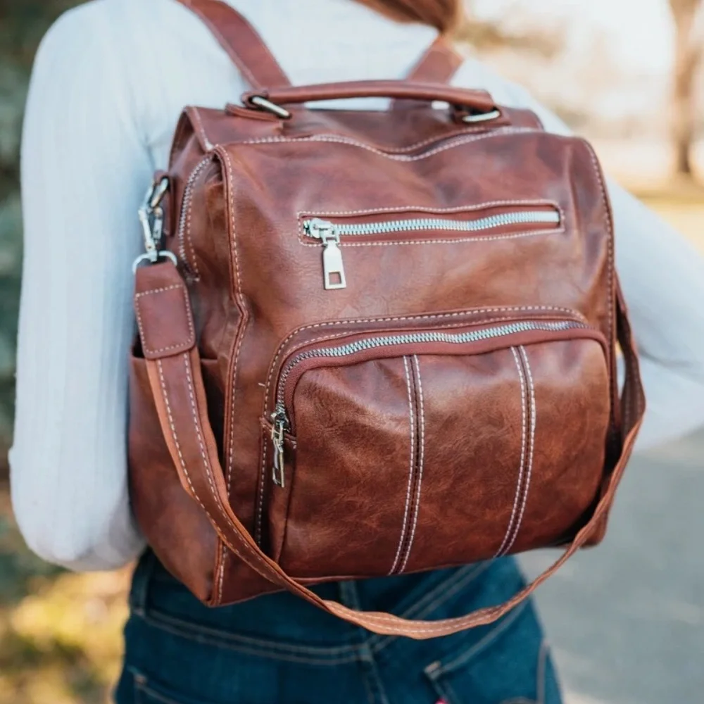 FLAW*Brand NEW Ty Convertible Backpack in CAMEL🤎 - Picture 3 of 10